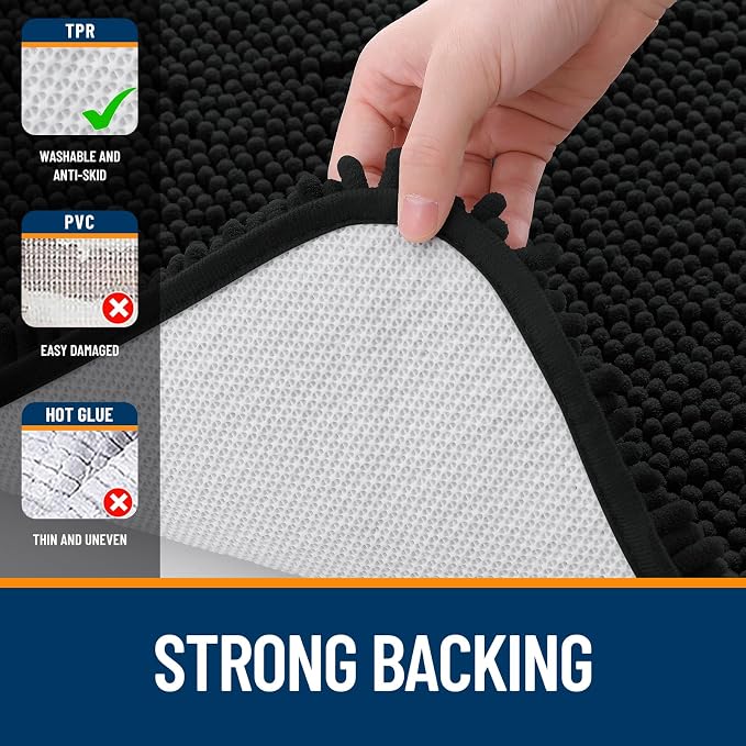 OLANLY Bathroom Runner Rugs 59x24, Extra Soft Absorbent Chenille Bath Rugs