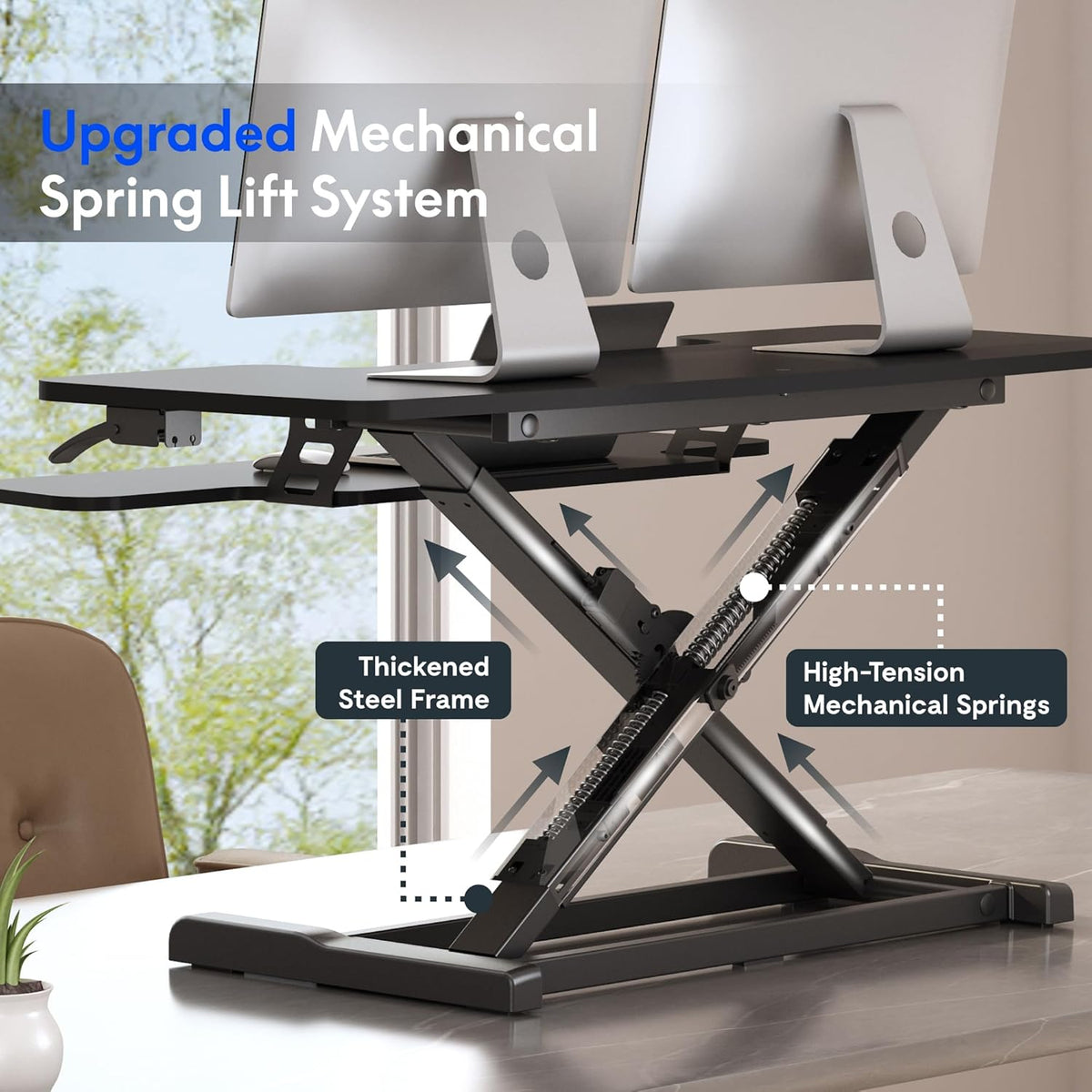 FLEXISPOT Standing Desk Converter, 42", Black