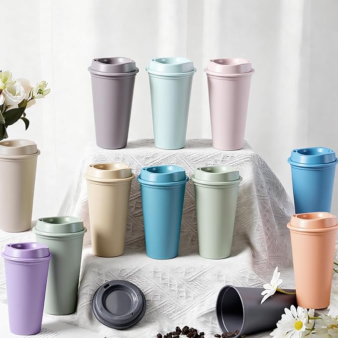 FillTouch 12 Pcs 16 oz Reusable Coffee Cups