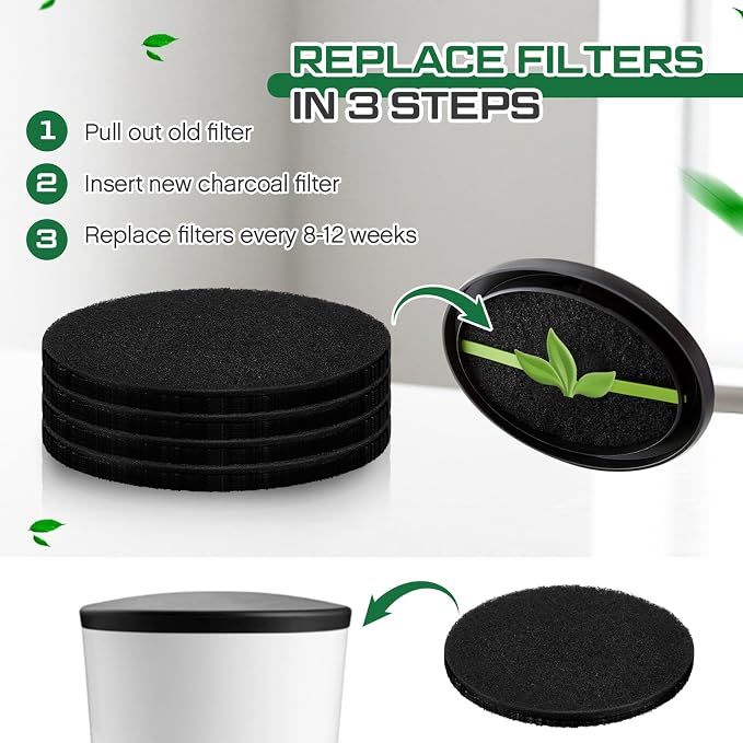 Pangda 4 Pack Oval-Shaped Charcoal Filters