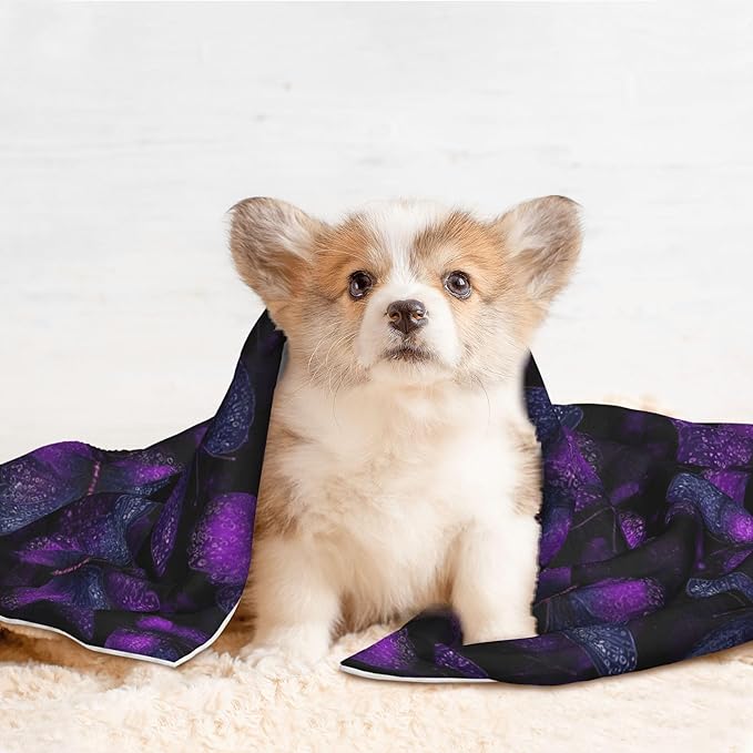 Waterproof Dog Blanket Soft Pet Blanket for Puppy Cat, Fleece Cat Throw Blankets for Furniture Bed Couch Sofa Reversible - Butterflies
