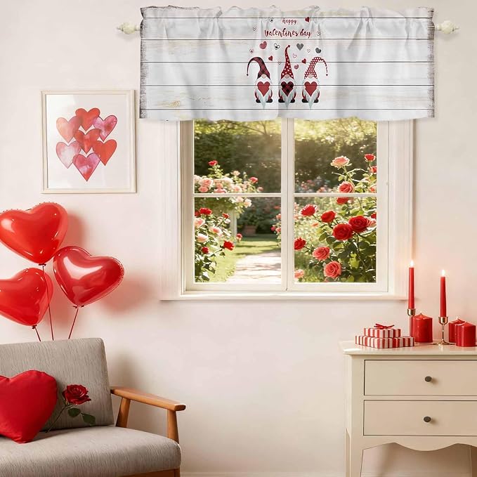 Happy Valentine's Valance Curtains