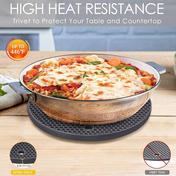 Silicone Trivet Mats, 4 Pack Silicone Pot Holders