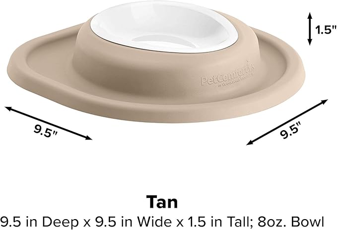 WeatherTech Single Low Pet Feeding System w/Plastic Dog/Cat Bowls - 8 oz (1 Cup) Tan (PSL0801TN)