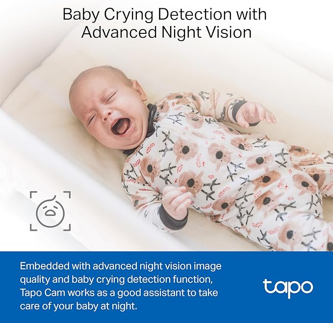 Tapo 1080P Indoor Wired Security Camera - Works as a Baby & Pet Monitor, Motion Detection, 2-Way Audio, Siren, Night Vision, Subscription-Free Local or Optional Cloud, Works with Alexa, C100(4-Pack)