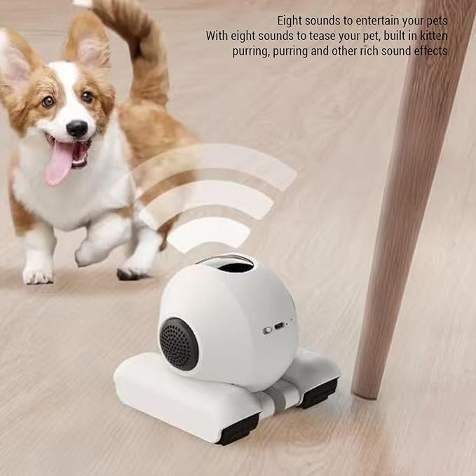 Pet Camera, 1920x1080 HD 2 Way Talk Motion Detection Auto Cruise 360 Rotation, with 6 Actions 8 Sounds for Cats and Dogs, APP Control Storage Indoor Security Camera (32G)