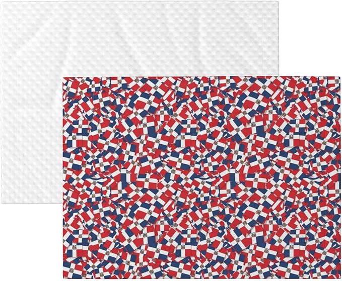 Pet Blanket for Couches and Beds, Dominican Republic Flag Wave, Reversible Double Sided Plush Design with Soft Bumpy Texture and Smooth Surface, Furniture Protector