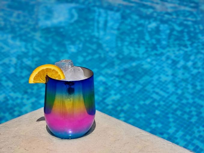 CHILLOUT LIFE 12 oz Stainless Steel Wine Tumblers 2 Pack
