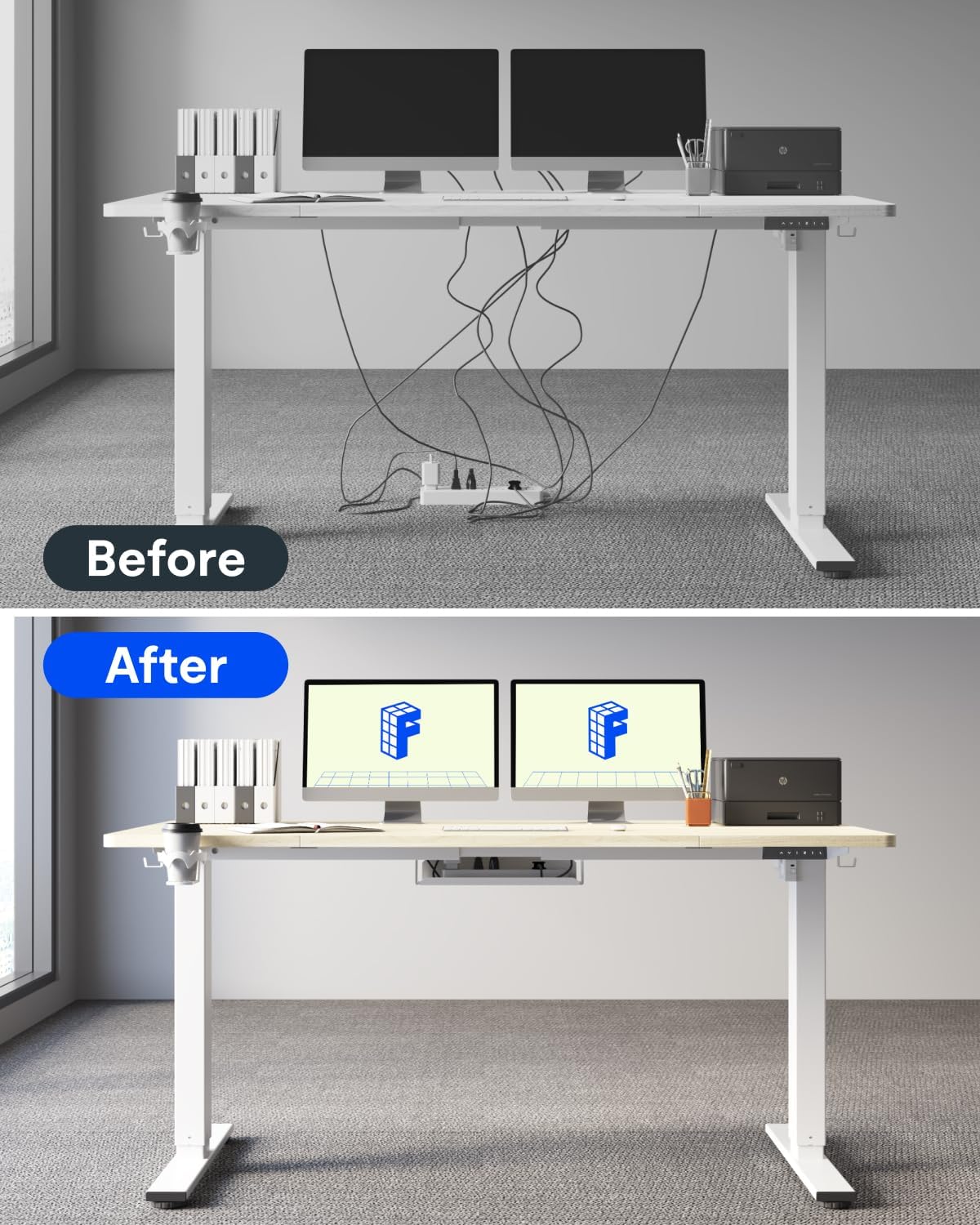 FLEXISPOT 79"x32" Height Adjustable Commercial Office Standing Desk
