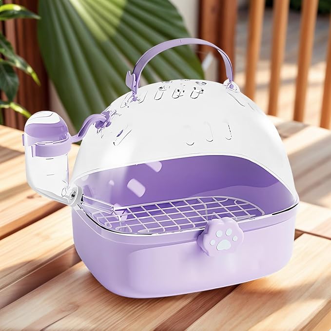 Bird Travel Carrier - Portable Hamster Cage with Water Bottle | Breathable Pet Bird Carrying Accessory for Cockatiels Chinchillas Lovebirds Budgies Conures Parakeet Hedgehog Sparrow