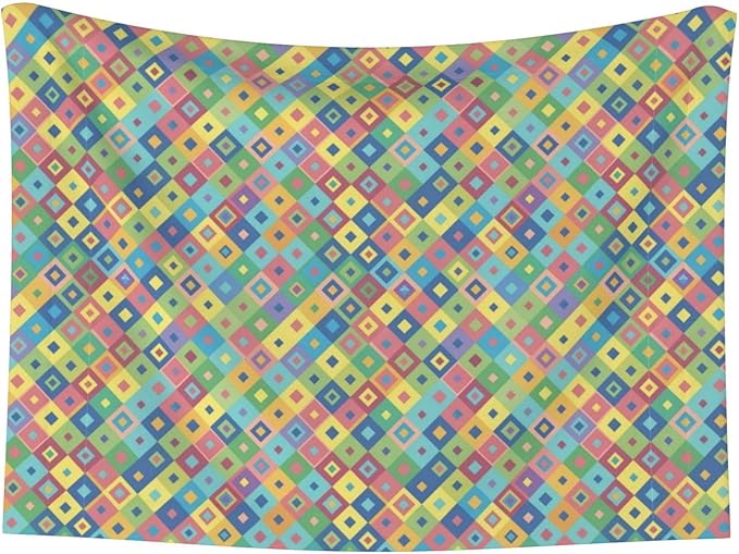 Double Sided Plush Pet Blanket with Cozy Dot Texture and Smooth Reverse, Rainbow Diagonal Plaid, Reversible Throw for Dogs Cats on Couches Beds Crates