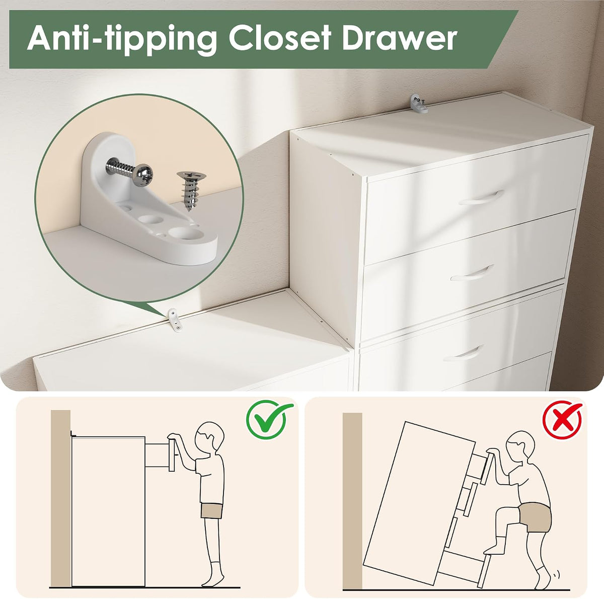 PrimeZone 2 Wood Drawers Closet Dresser Storage Organizer Stackable White