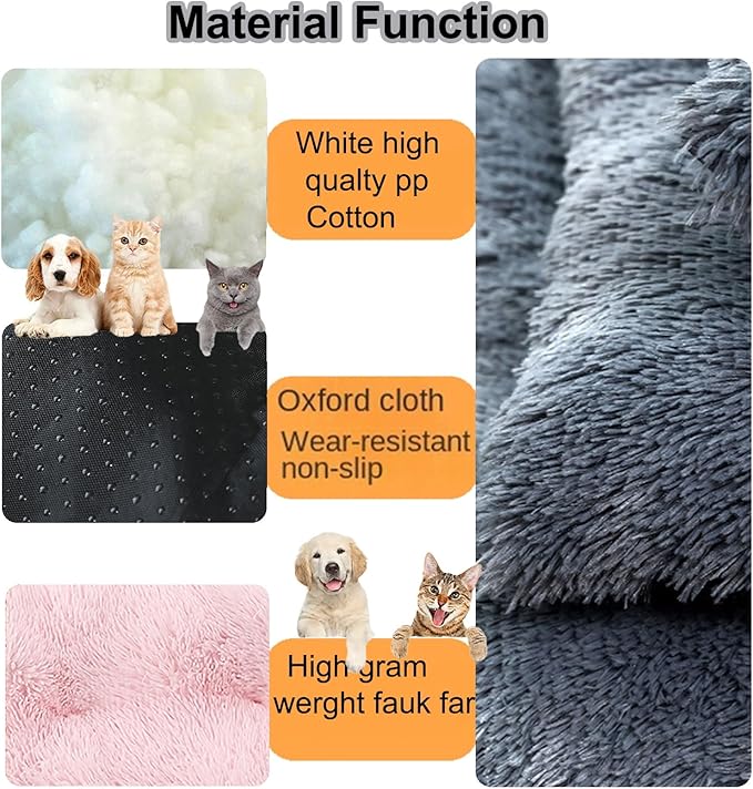 Dog Crate Mat, Dog Bed for Large Dogs, Comfy Fluffy Kennel Pad Anti-Slip for Dog beds & Furniture, Quilted Dog Bed for Pets for Medium/Small Dogs Cats (Color : Pink, Size : 30x21)