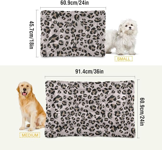 Pet Bed Leopard Print Dog Bed Mat Absorbing Non Slip Pad Pet Sleeping Mat for Small, Medium, and Large Dogs Puppy Cat 36 in x 24 in