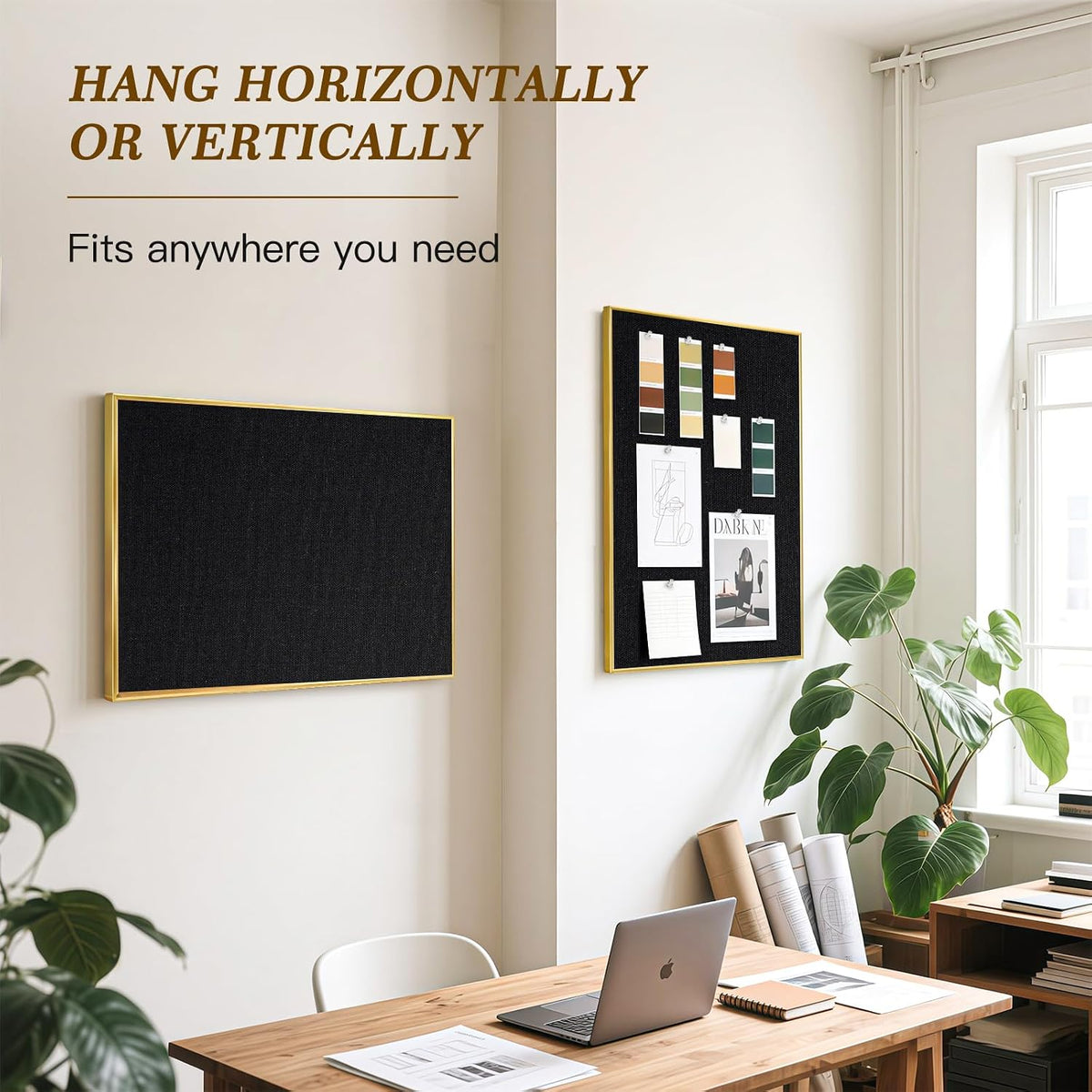 Linen Bulletin Board, 36"x24" Decorative Fabric Pin Board Vision Board