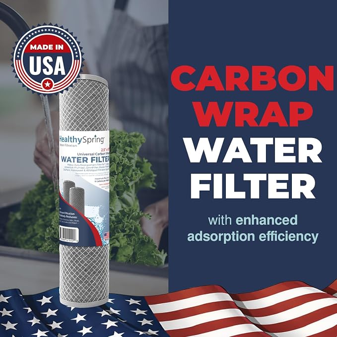 American Made, 5 Micron 2.5" x 10" Whole House CTO Carbon Sediment Water Filter