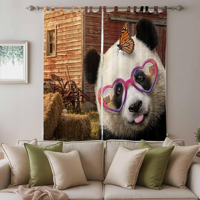 Farm Panda Living Room Curtains 84 Inch Length, Window Curtains Tab Top