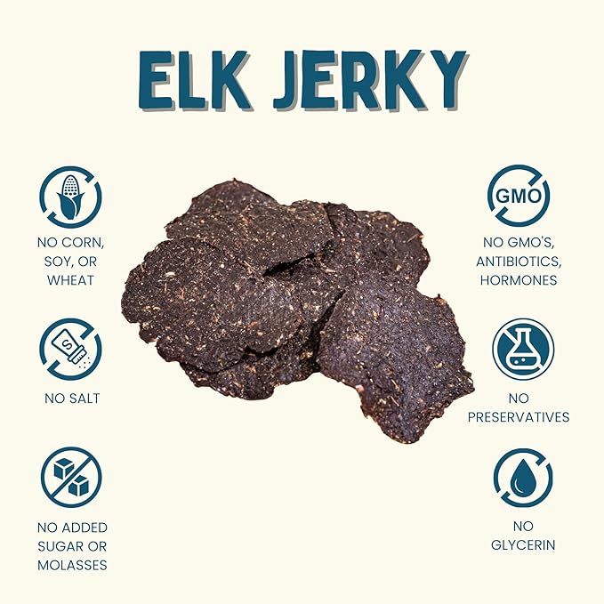Winnie Lou Elk Jerky Dog Treats – Limited Ingredient, Human Grade, Training Treats for Small, Medium & Large Dogs, USA Made, High Protein, Chews, Hypoallergenic, Sensative Stomach (2 Pack)