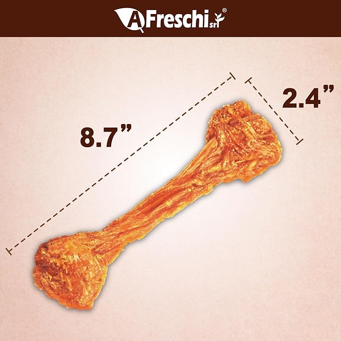 A Freschi srl Turkey Tendons for Dogs, Long-Lasting, Hypoallergenic Rawhide Alternative, Human Grade, Healthy Puppy Chews, Natural Dog Treats for Large Dogs, Bone (L), 1 Count Pack
