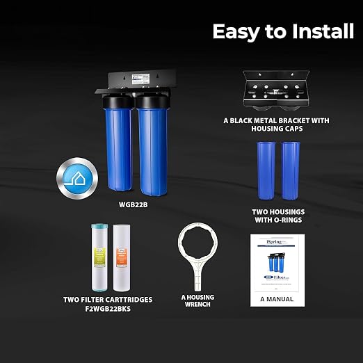 iSpring Whole House Water Filter System, Heavy Metals, Chloramine, Hydrogen