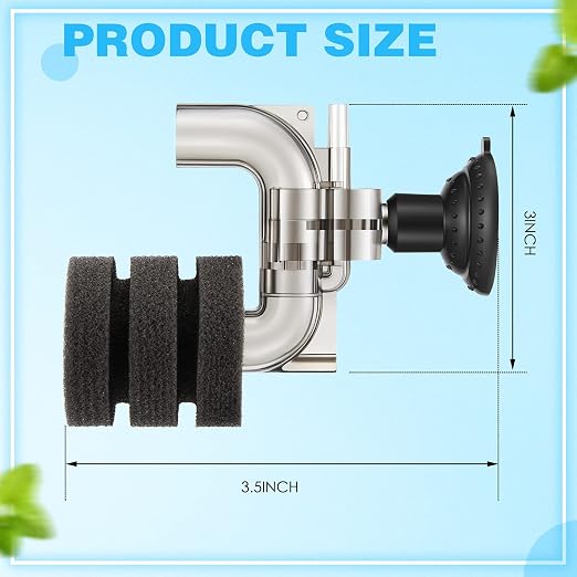Riakrum 2 Pieces Mini Aquarium Single Sponge Filter Submersible Foam Filter
