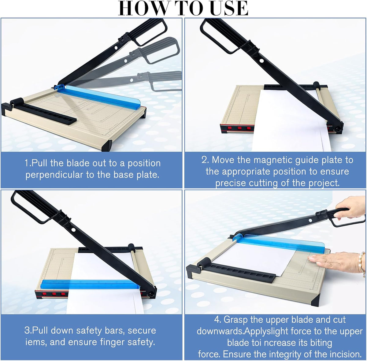 12" Guillotine Paper Cutter,Steel Blade Guillotine Paper Cutter