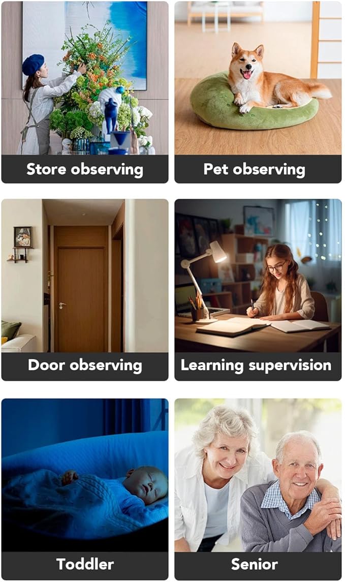 Zunate 4G Movable Pet Camera with Dual Lens, 1080P Indoor Home Security Cam, 2 Way Audio, 5200mAh Rechargeable Battery, Remote APP Control for Dogs Cats Monitoring (128G 200W)