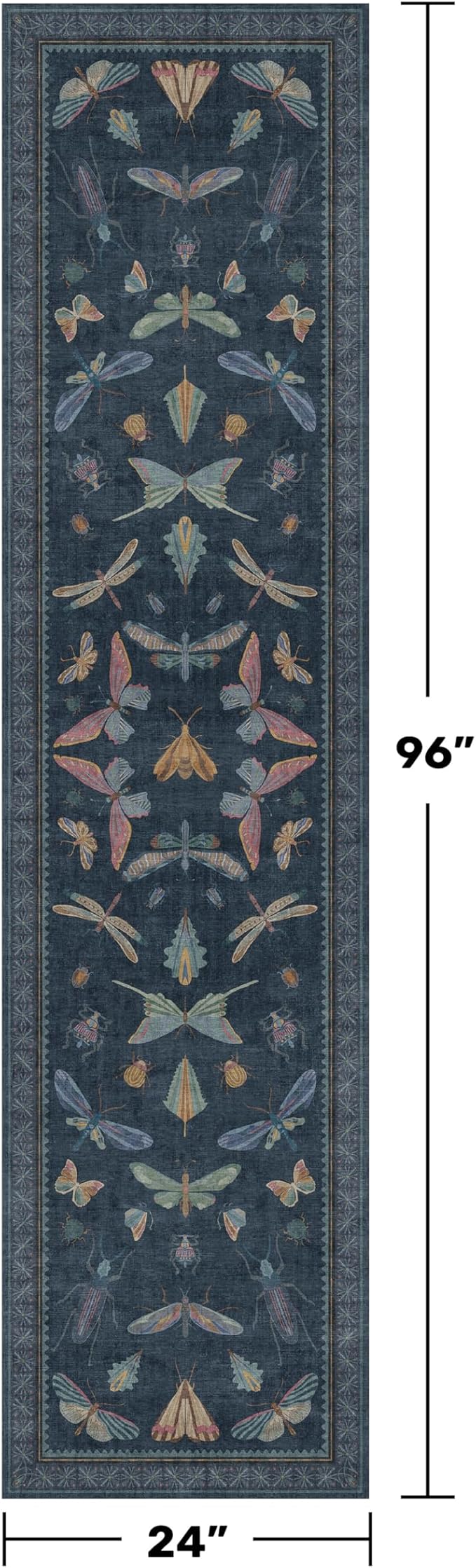 Washable 2x8 Insect Entryway Runner Rug