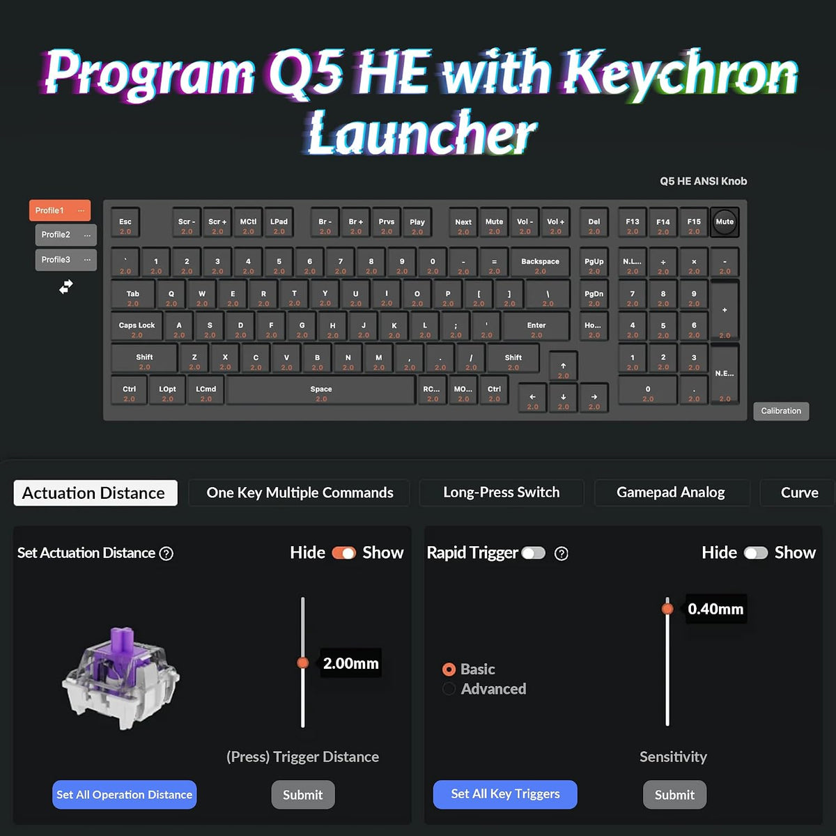 Keychron Q5 HE 96% Rapid Trigger Wireless Hall Effect Keyboard, White