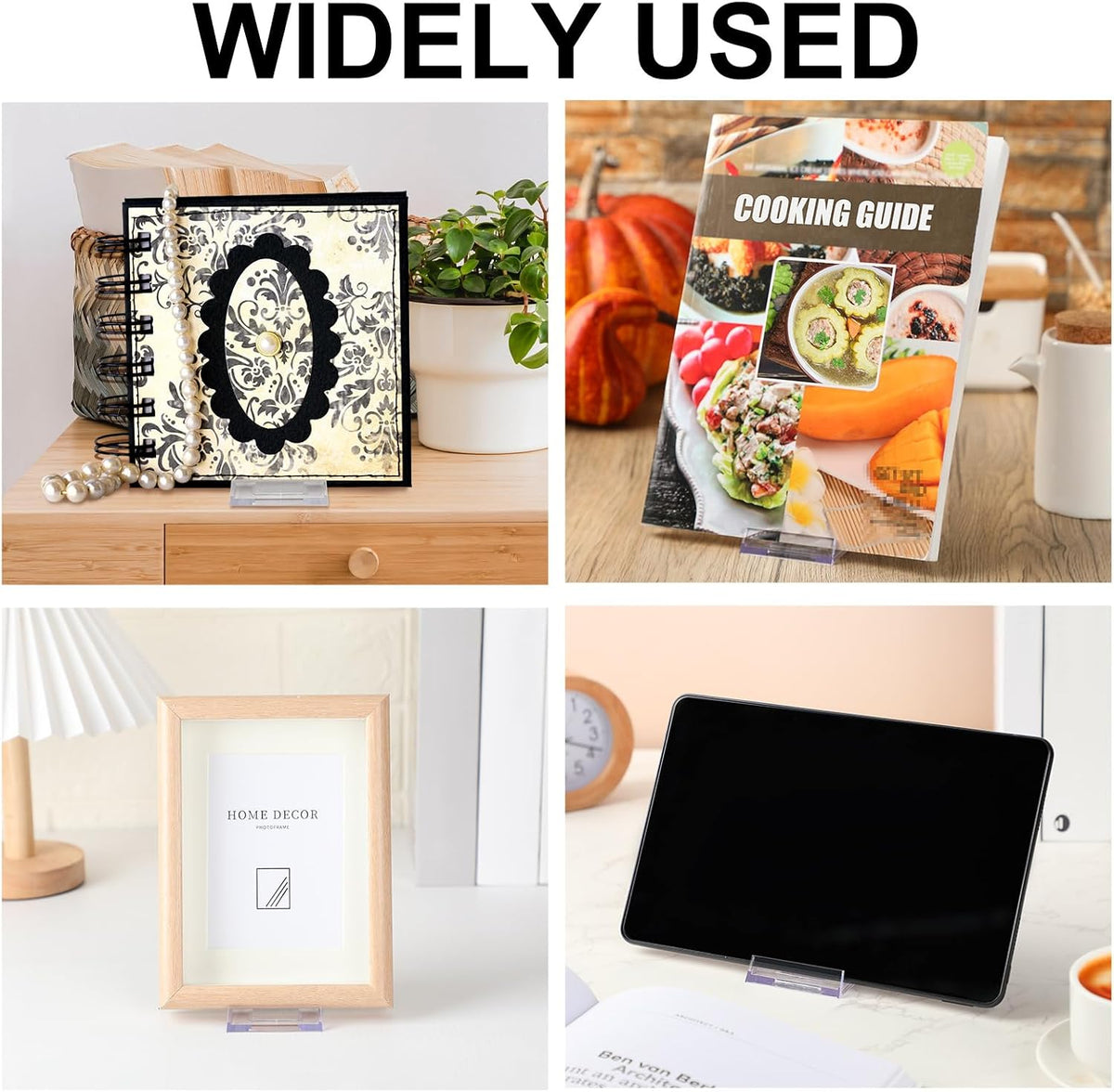 36 Pack Acrylic Book Stand for Display Adjustable, 4.2in H