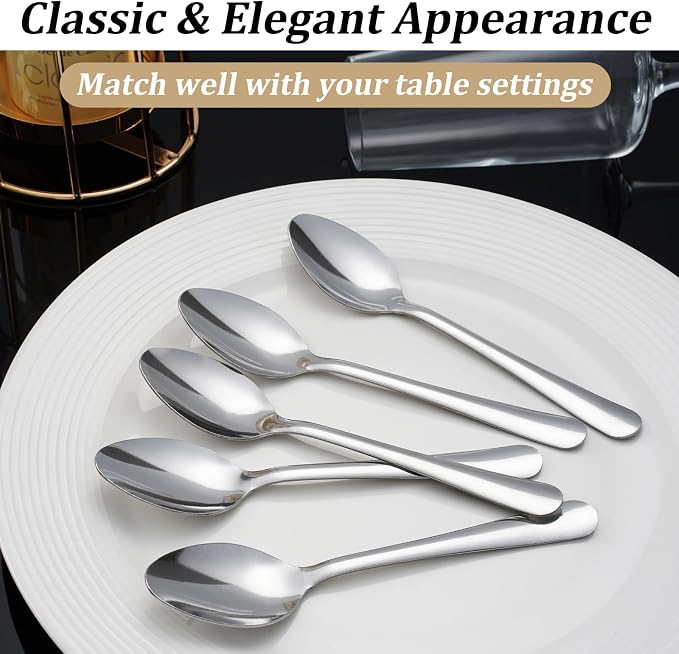 Windsor 96-Piece Set Stainless Steel Teaspoons, Tea Spoons | 5.9-Inch Food