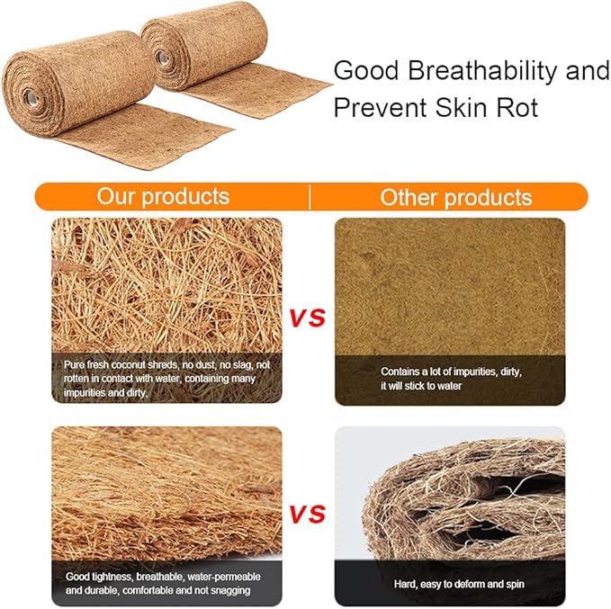2 Pcs Reptile Carpet - 11.8" x 39.4" Natural Coconut Fiber Mat for Tortoise Bedding, Pet Terrarium Liner for Lizard, Turtle, Snake, Bearded Dragon, Gecko