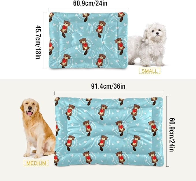 Pet Bed Cute Beaver Dog Bed Mat Absorbing Non Slip Pad Pet Sleeping Mat for Small, Medium, and Large Dogs Puppy Cat 36 in x 24 in