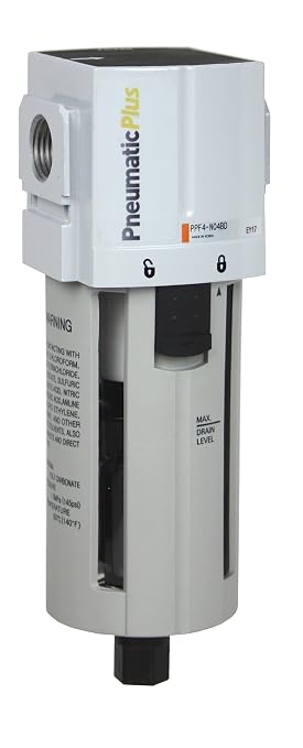 PneumaticPlus PPF4-N04B Compressed Air Particulate Filter 1/2" NPT, 5 Micron