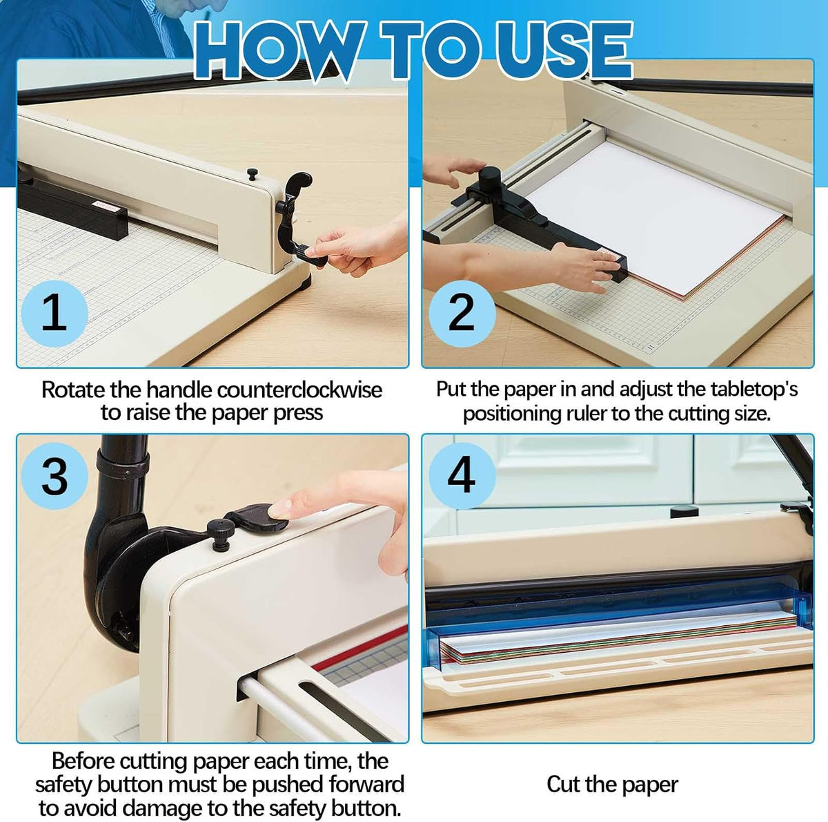 Threlaco 17 Inch A3 Heavy Duty Guillotine Paper Cutter 400 Sheet, White