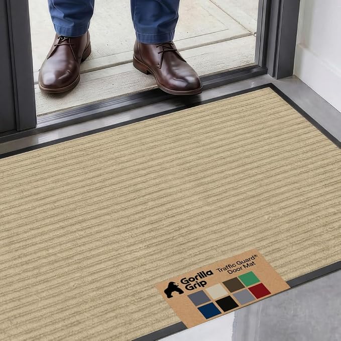 GORILLA GRIP Waterproof Traffic Guard Door Mat, Heavy Duty Entryway Mats