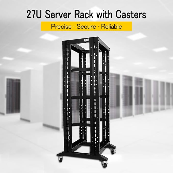 RAISING ELECTRONICS 27U 4 Post Open Frame Network Server Rack 19inch Width