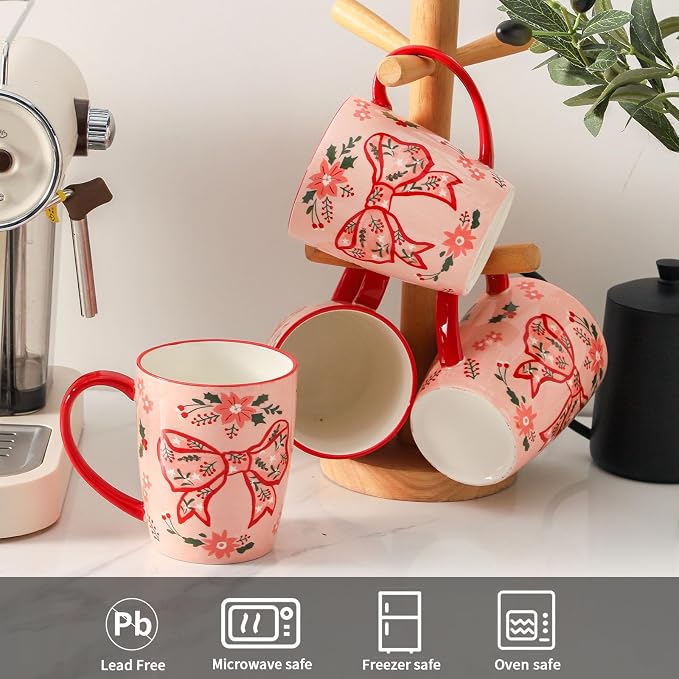 HASENSE Coffee Mugs Set of 4, 16oz Ceramic Cups