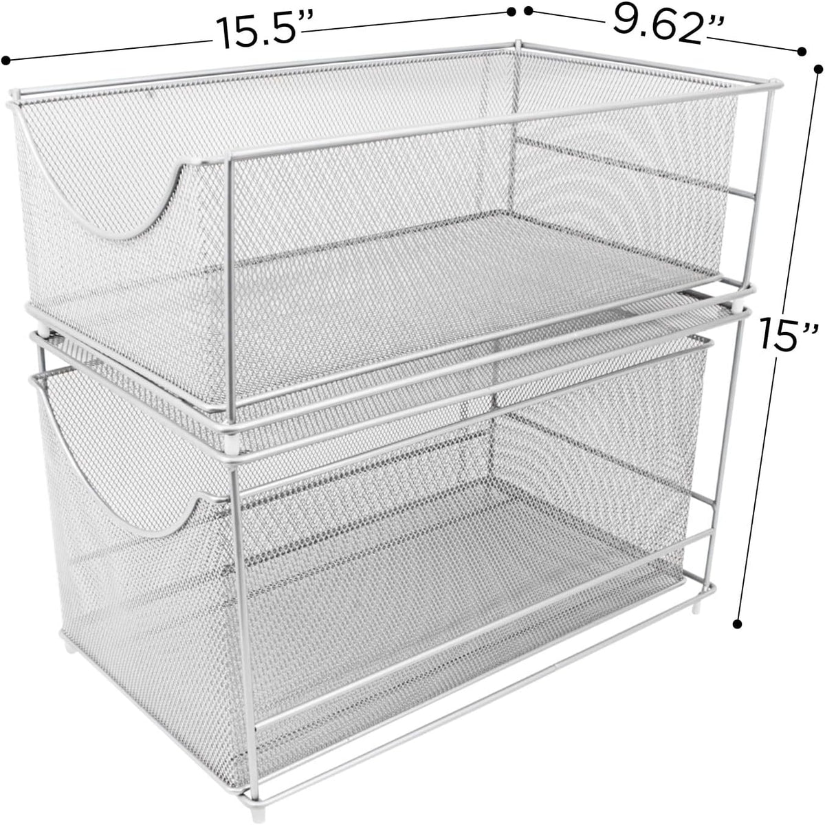 Sorbus Under Sink Organizer, Pull-Out Mesh Drawer (Silver)
