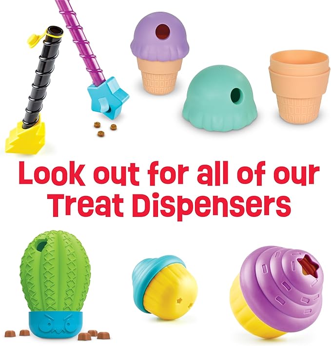 Brightkins Large Ice Cream Treat Dispenser - Interactive Dog Toys, Dog Treat Dispenser Toy, Puppy Toys Interactive, Puzzle Balls for Dogs, Puppy Enrichment Toy, Pet Puzzles for Boredom