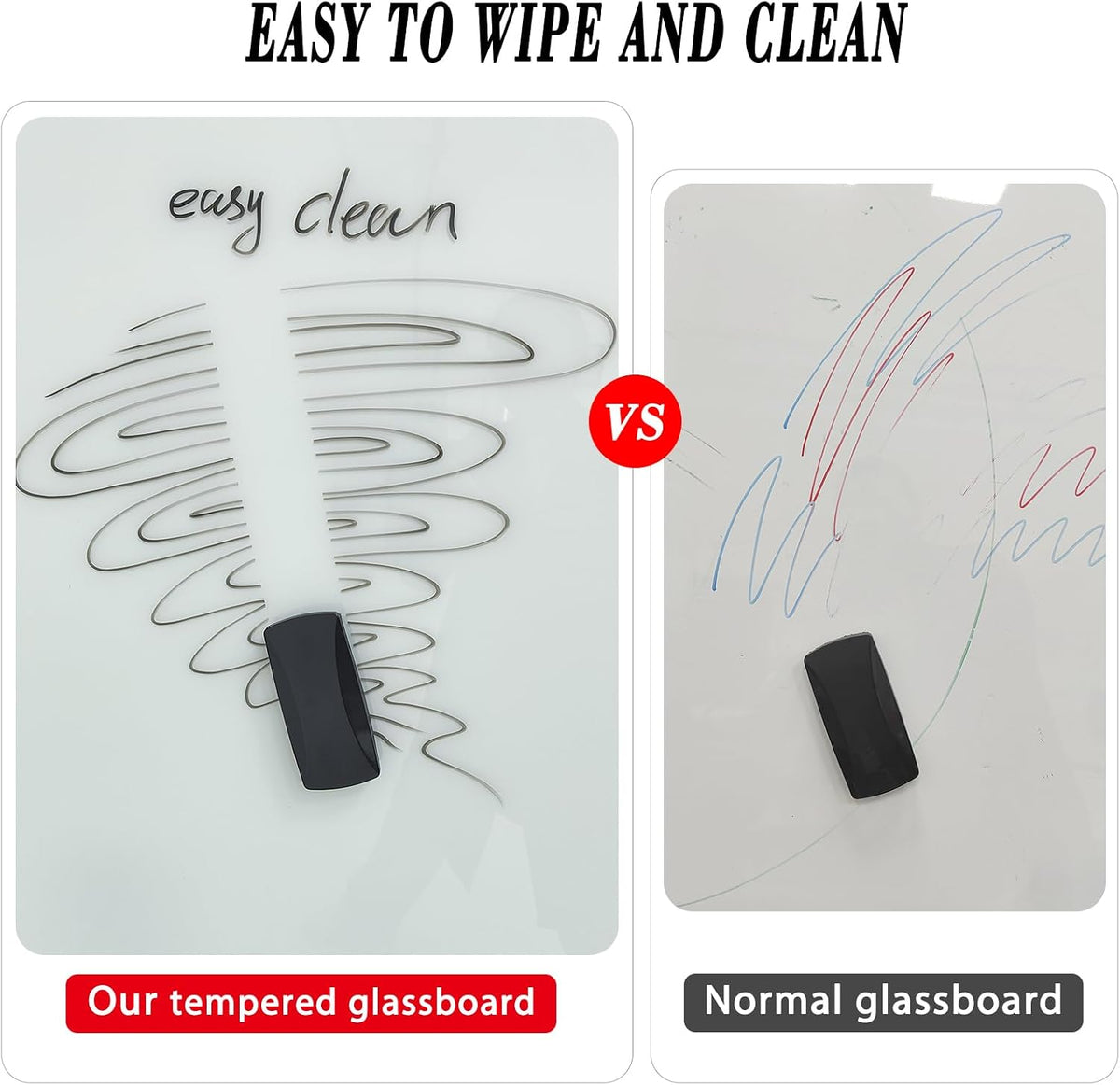 Magnetic Glass Dry Erase White Board, 72" W x 48" H Whiteboard with Accessories, Large Frameless Wall Mounted for Office, Home, School