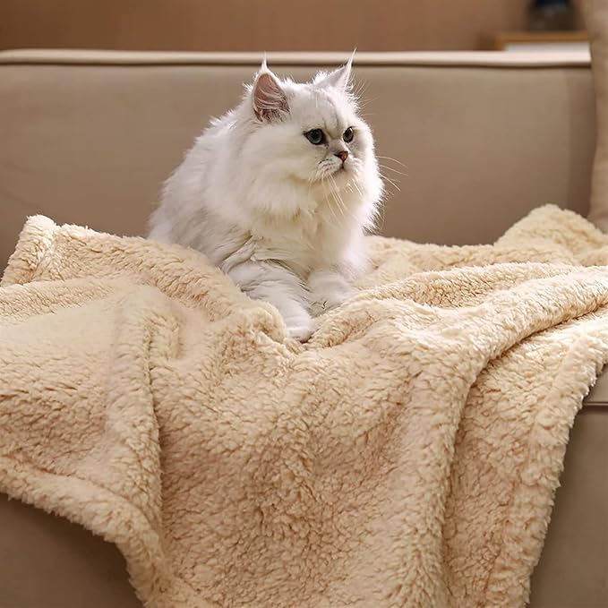 Pet Blankets for Couch Sofa Bed Dog Blankets Reversible Cat Blanket Soft Furniture Protector Cover for Small Medium Large Dogs Cats, Orange, 31 x 39 inches