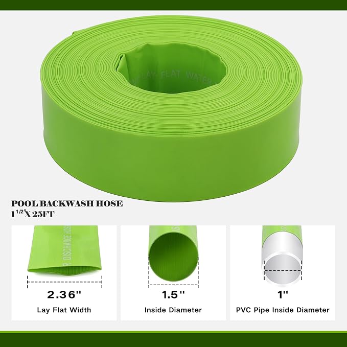 Eastrans 1-1/2'' x 25 FT Pool Backwash Hose