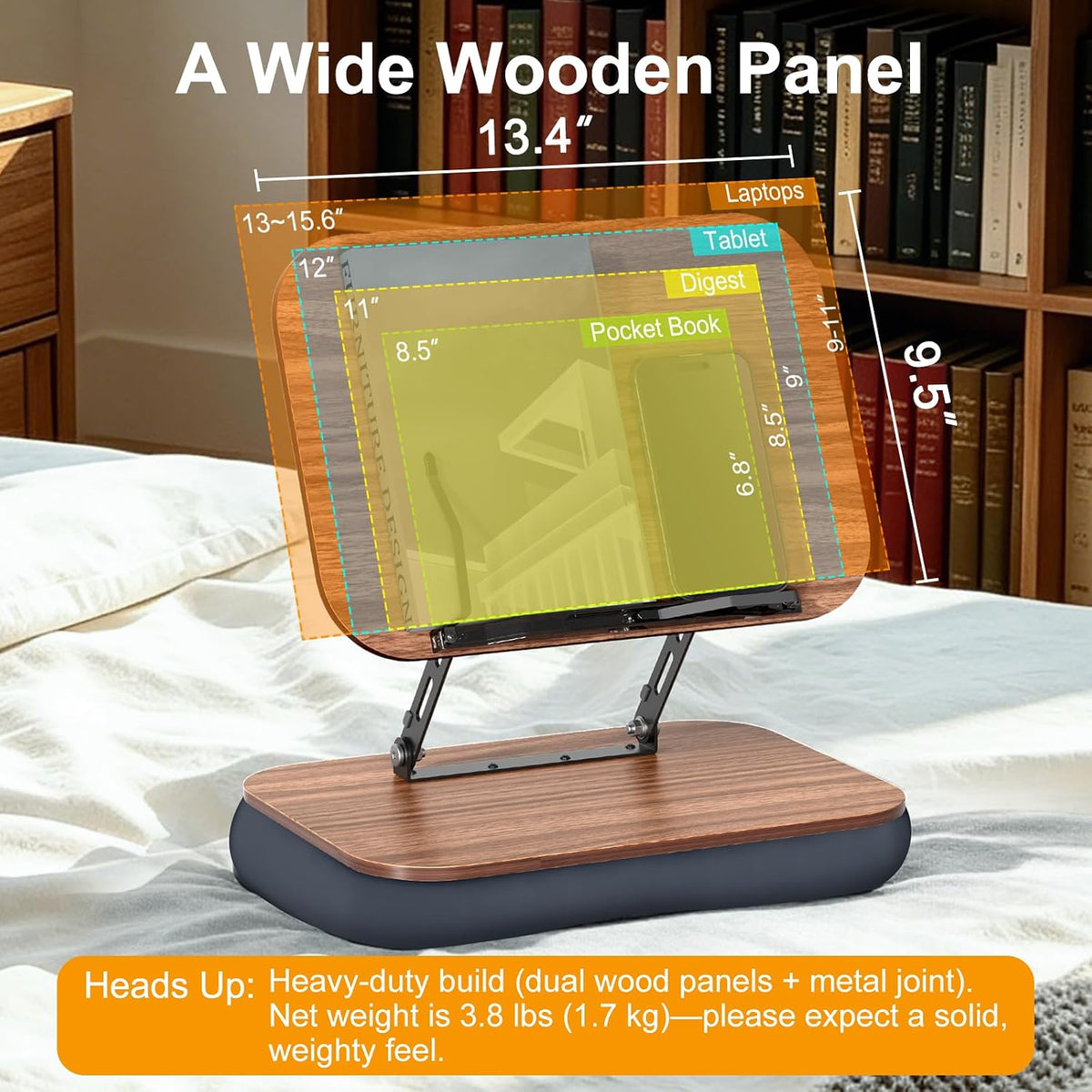 Lap Bean Bag Book Holders for Reading Hands Free, Adjustable Book Stand