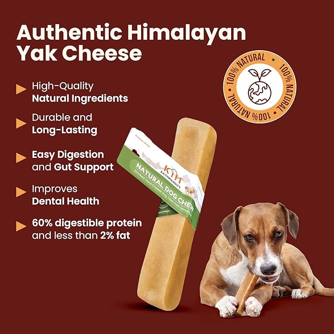 Authentic Himalayan Yak Cheese for Dogs - Medium (Pack of 10) - Sourced from Pristine Himalayan Foothill, Rawhide-Free, NO preservatives