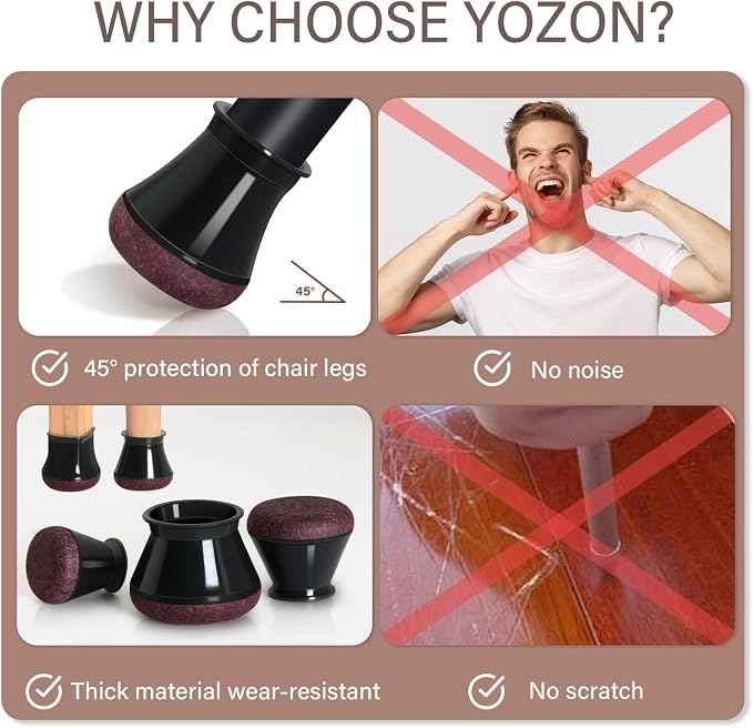 YOZON Small Chair Leg Floor Protectors