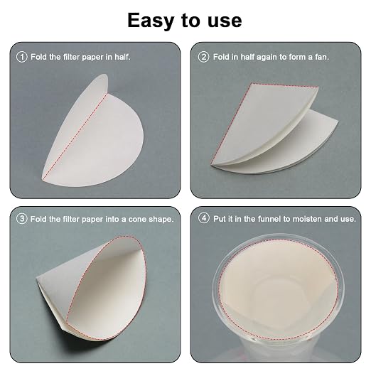 stonylab Quantitative Filter Paper, 100 Pack Slow Flow Rate Cellulose Filter
