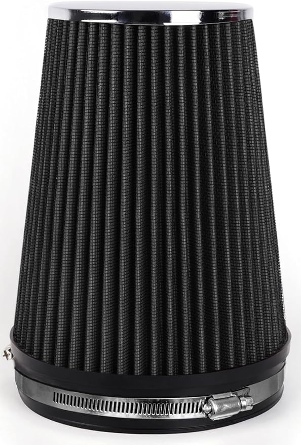 6" Inlet Cold Air Intake Filter Cone Replacement Performance Washable Clamp-On