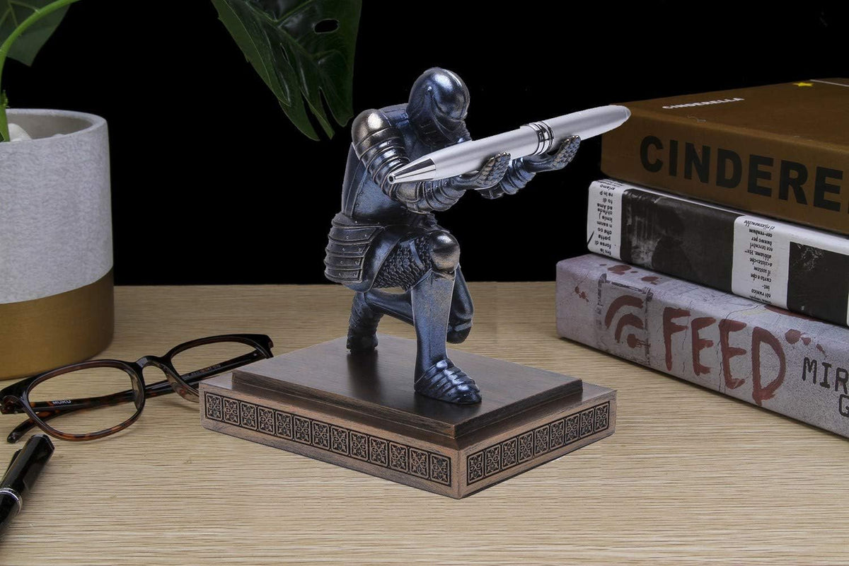 Knight Pen Holder Desk Organizers and Accessories as Gift Blue