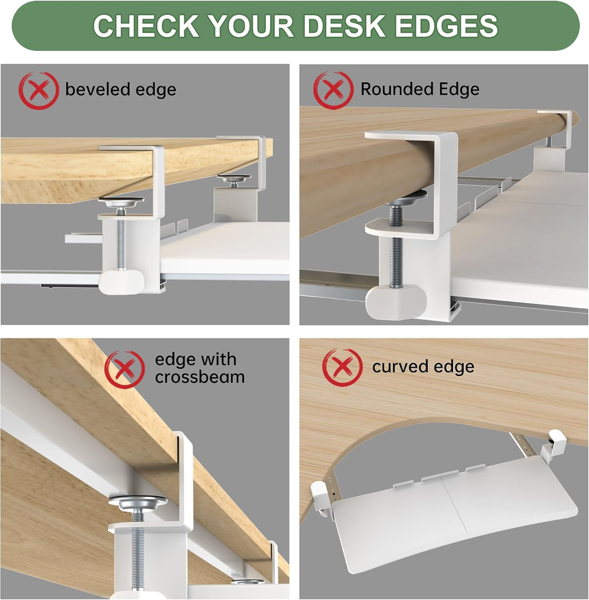 UPGRAVITY Extra Large Keyboard Tray Under Desk White